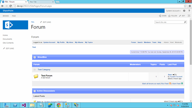 Picture of SharePoint YAF (Yet Another Forum.NET) integration module