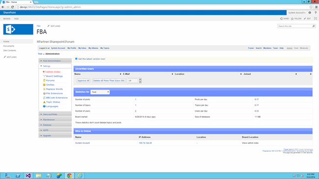 Picture of SharePoint YAF (Yet Another Forum.NET) integration module