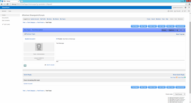 Picture of SharePoint YAF (Yet Another Forum.NET) integration module