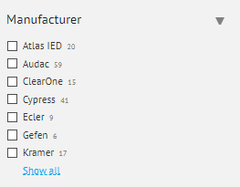 CheckBox List Facet